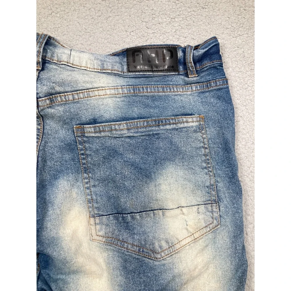 AHP  Another Hype Piece Jeans Mens 40x34 Blue Distressed Skater Hip‎ Hop Urban